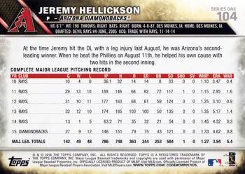 2016 Topps #104 Jeremy Hellickson Back