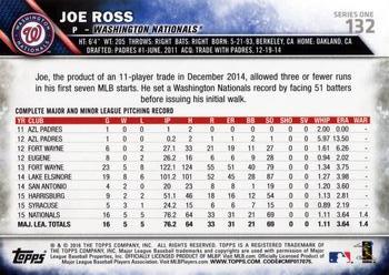 2016 Topps #132 Joe Ross Back