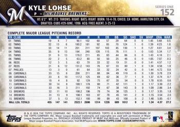 2016 Topps #152 Kyle Lohse Back