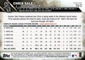 2016 Topps #160 Chris Sale Back