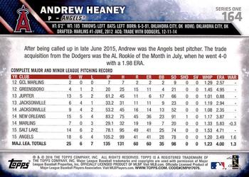 2016 Topps #164 Andrew Heaney Back