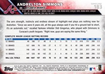 2016 Topps #183 Andrelton Simmons Back