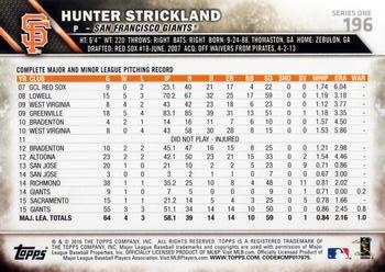 2016 Topps #196 Hunter Strickland Back