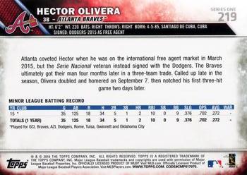 2016 Topps #219 Hector Olivera Back