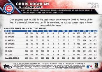 2016 Topps #231 Chris Coghlan Back