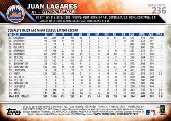 2016 Topps #236 Juan Lagares Back
