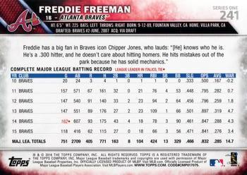 2016 Topps #241 Freddie Freeman Back
