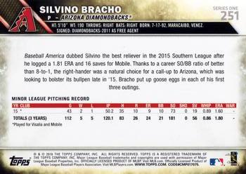 2016 Topps #251 Silvino Bracho Back