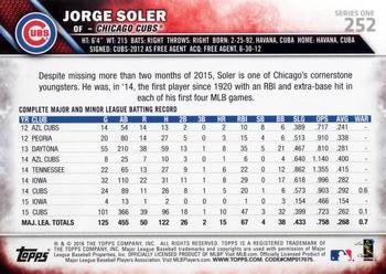 2016 Topps #252 Jorge Soler Back