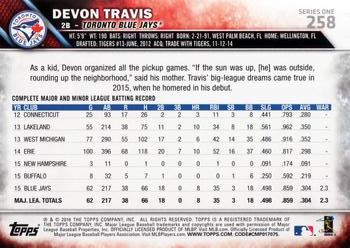 2016 Topps #258 Devon Travis Back
