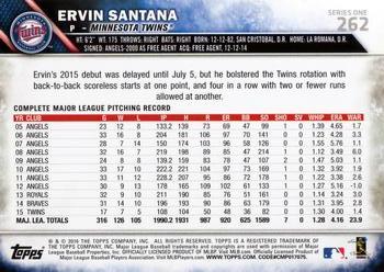 2016 Topps #262 Ervin Santana Back