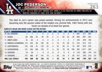 2016 Topps #263 Joc Pederson Back