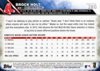 2016 Topps #280 Brock Holt Back