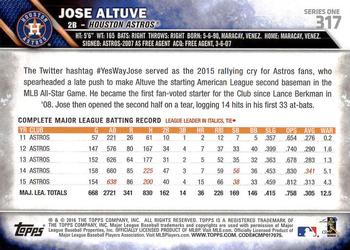 2016 Topps #317 Jose Altuve Back