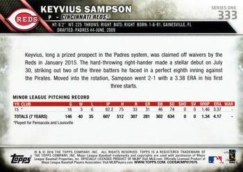 2016 Topps #333 Keyvius Sampson Back