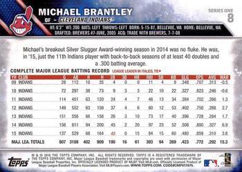 2016 Topps #8 Michael Brantley Back