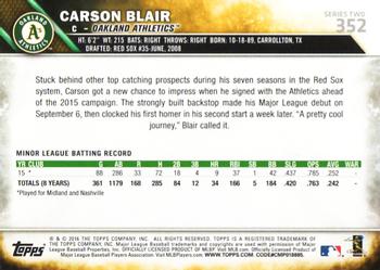 2016 Topps #352 Carson Blair Back