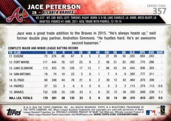 2016 Topps #357 Jace Peterson Back