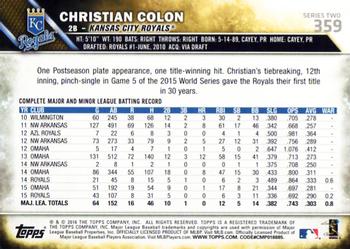 2016 Topps #359 Christian Colon Back