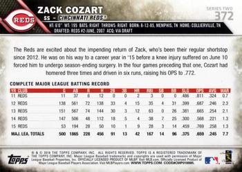 2016 Topps #372 Zack Cozart Back