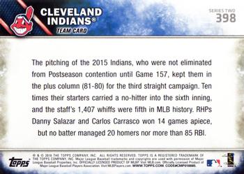 2016 Topps #398 Cleveland Indians Back