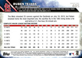 2016 Topps #405 Ruben Tejada Back