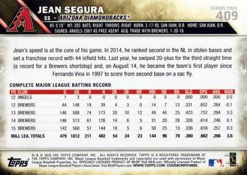 2016 Topps #409 Jean Segura Back