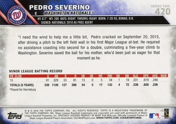 2016 Topps #420 Pedro Severino Back