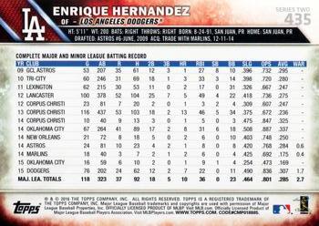 2016 Topps #435 Enrique Hernandez Back