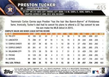 2016 Topps #455 Preston Tucker Back