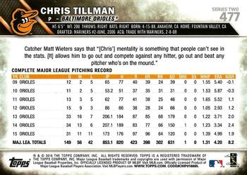 2016 Topps #477 Chris Tillman Back