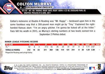 2016 Topps #488 Colton Murray Back