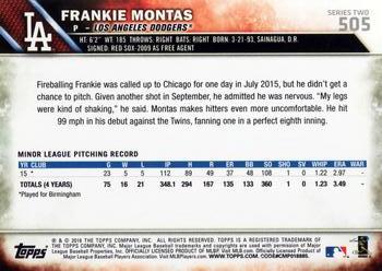 2016 Topps #505 Frankie Montas Back