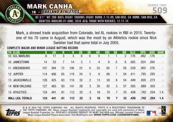 2016 Topps #509 Mark Canha Back