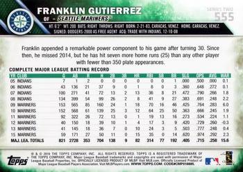 2016 Topps #555 Franklin Gutierrez Back