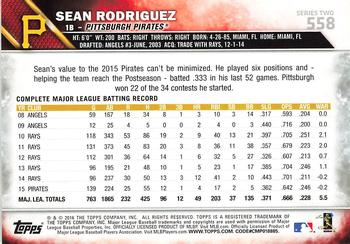 2016 Topps #558 Sean Rodriguez Back