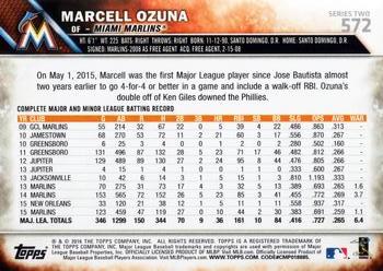 2016 Topps #572 Marcell Ozuna Back