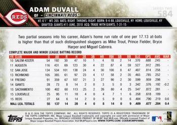 2016 Topps #584 Adam Duvall Back