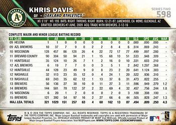 2016 Topps #598 Khris Davis Back