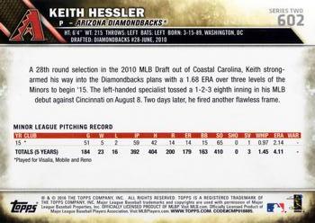 2016 Topps #602 Keith Hessler Back