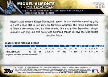 2016 Topps #606 Miguel Almonte Back