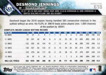 2016 Topps #618 Desmond Jennings Back
