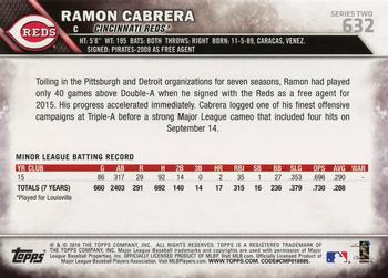 2016 Topps #632 Ramon Cabrera Back