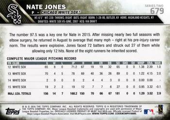 2016 Topps #679 Nate Jones Back