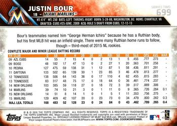 2016 Topps #699 Justin Bour Back