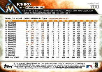 2016 Topps #700 Ichiro Back