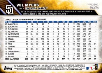 2016 Topps #625 Wil Myers Back