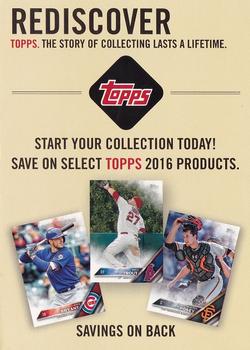 2016 Topps #NNO Rediscover - Coupons On Back Front