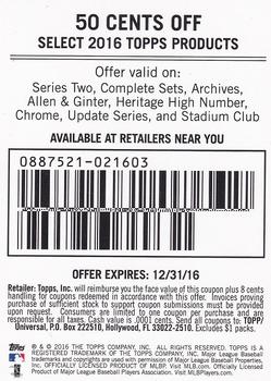 2016 Topps #NNO Rediscover - 50 Cents Off Back