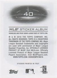 2016 Topps Stickers #40 Carlos Carrasco Back